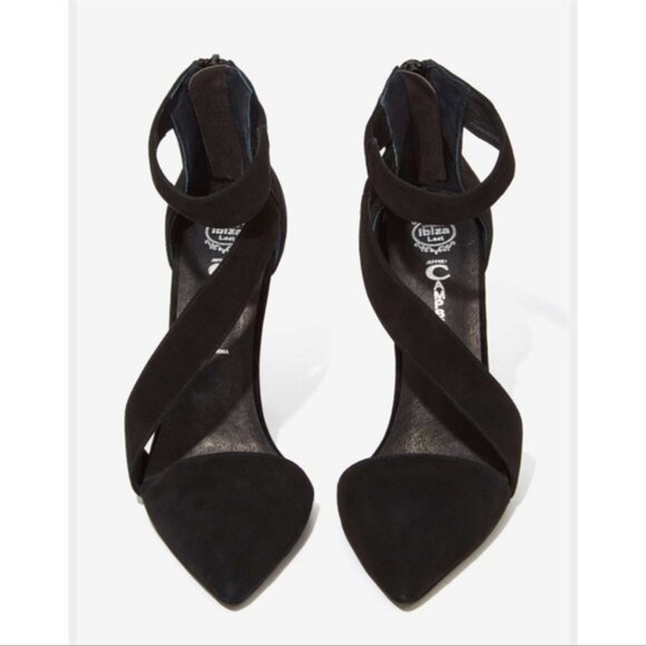 NWOB Jeffrey Campbell Septiva Black Suede Heels Pump x Nasty Gal - Picture 2 of 3